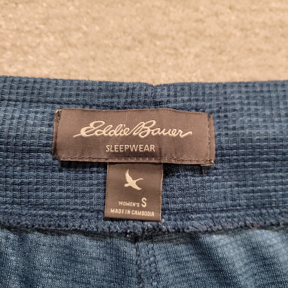 Eddie Bauer Womens Small Blue Waffle Knit Pajama Pants Sleepwear Lounge - Picture 3 of 7